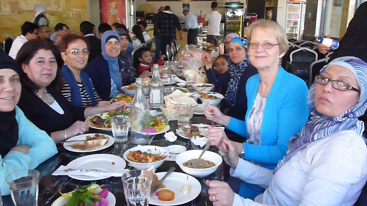 Parents at Yasmin restaurant enjoying Lebanese Cuisine.
One mother said it is so wonderful to be together in Auburn eating in a local place.
